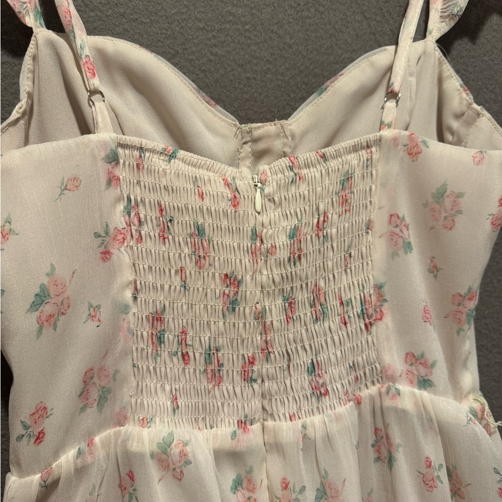 Storia Cream and Pink Floral Maxi Dress - Picture 9 of 9